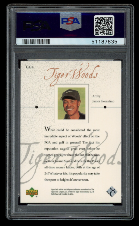 TIGER WOODS 2001 Upper Deck Golf Gallery #GG4 PSA 9