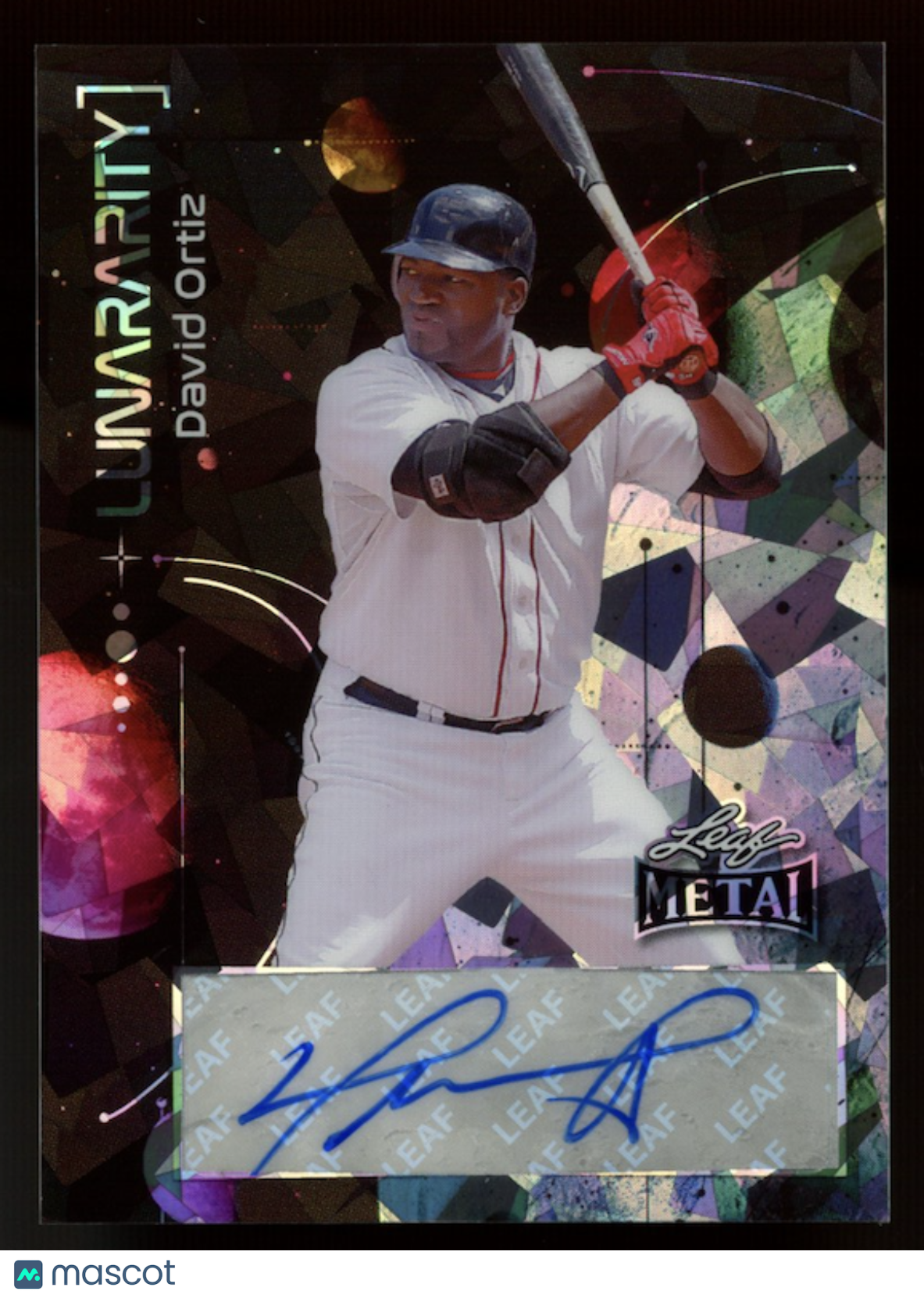DAVID ORTIZ 2025 Leaf Metal Lunararity Black Cracked Ice Auto /10 #L-D01 Red Sox