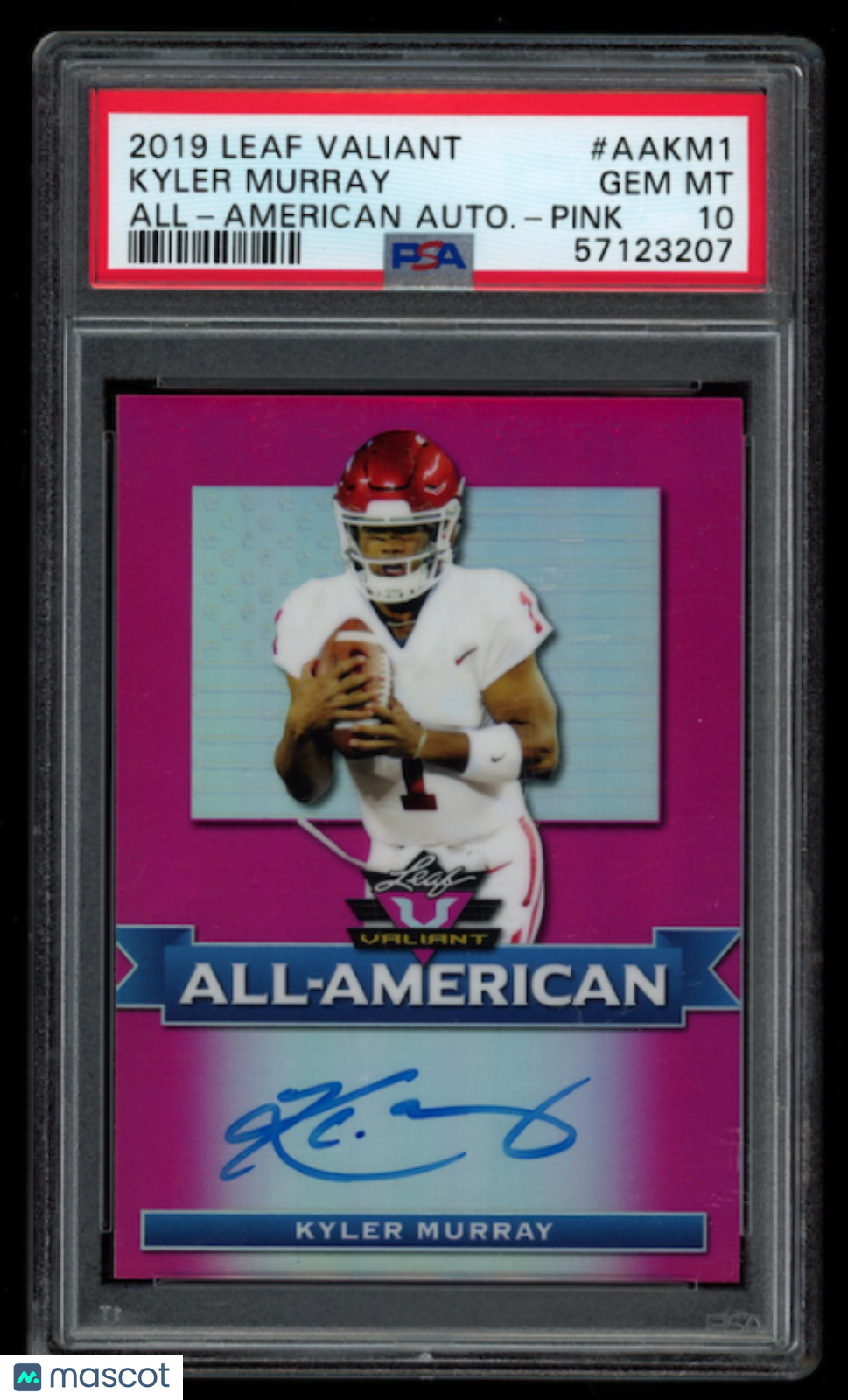 KYLER MURRAY 2019 Leaf Valiant All-American Pink Auto /15 #AAKM1 PSA 10 Sooners