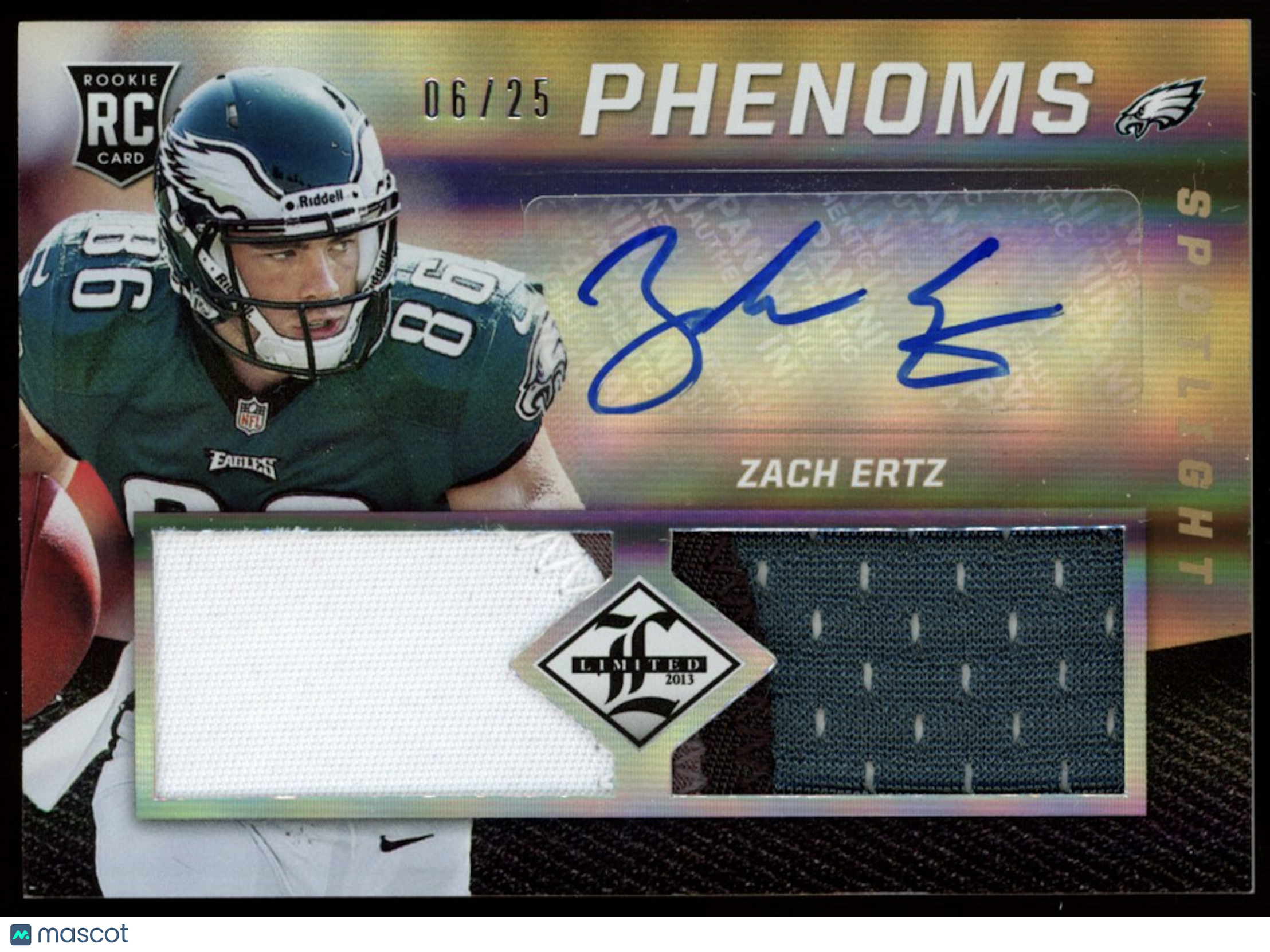 ZACH ERTZ 2013 Panini Limited Phenoms Rookie Patch Auto Gold Spotlight /25 #240