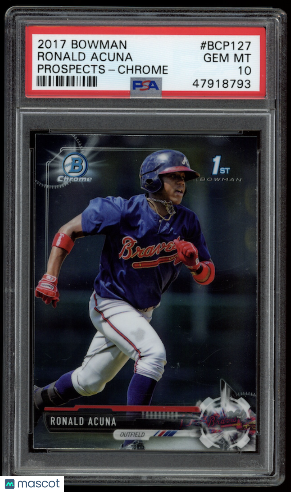 RONALD ACUNA 2017 Bowman Chrome Prospects 1st Bowman #BCP127 PSA 10 Braves