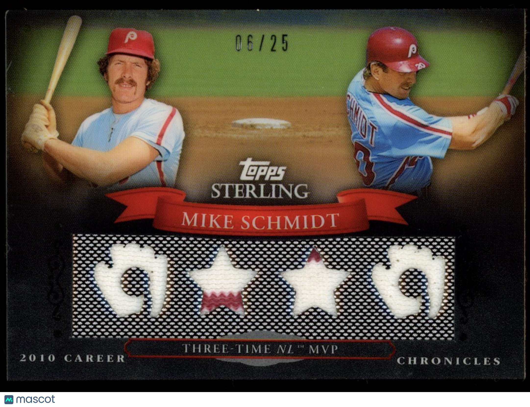 MIKE SCHMIDT 2010 Topps Sterling Quad Patch /25 Phillies #4CCR-40