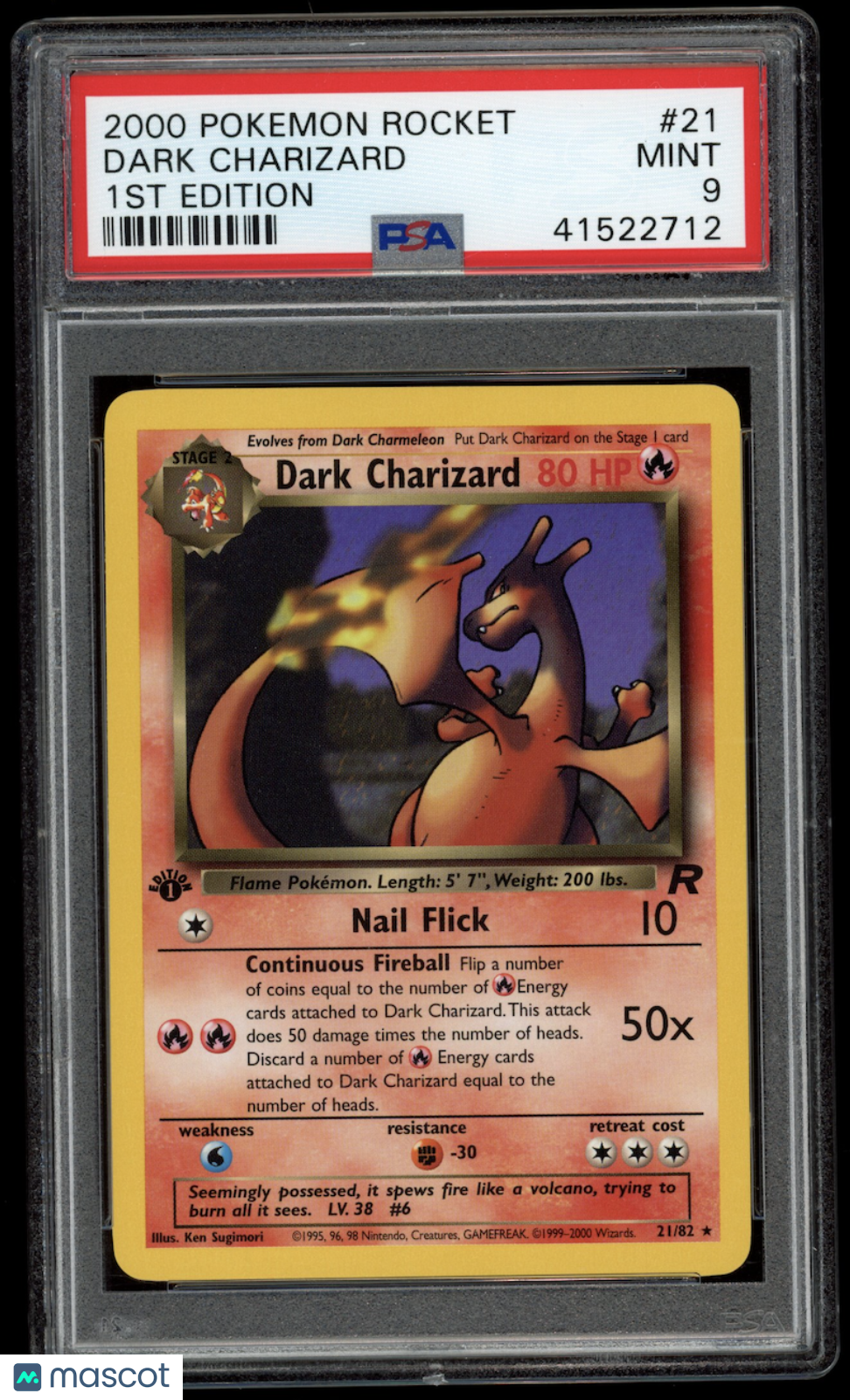 rare black charizard card DARK 2000 Pokemon Rocket 1st Edition #21 PSA 9 – Frank's Shop Size:6.3*8.8 cm (R3 Rounded Corners)(Double sided different design) (SZ#QHOW4VV) DIM this piece serves as Pokémon Booster Boxes -