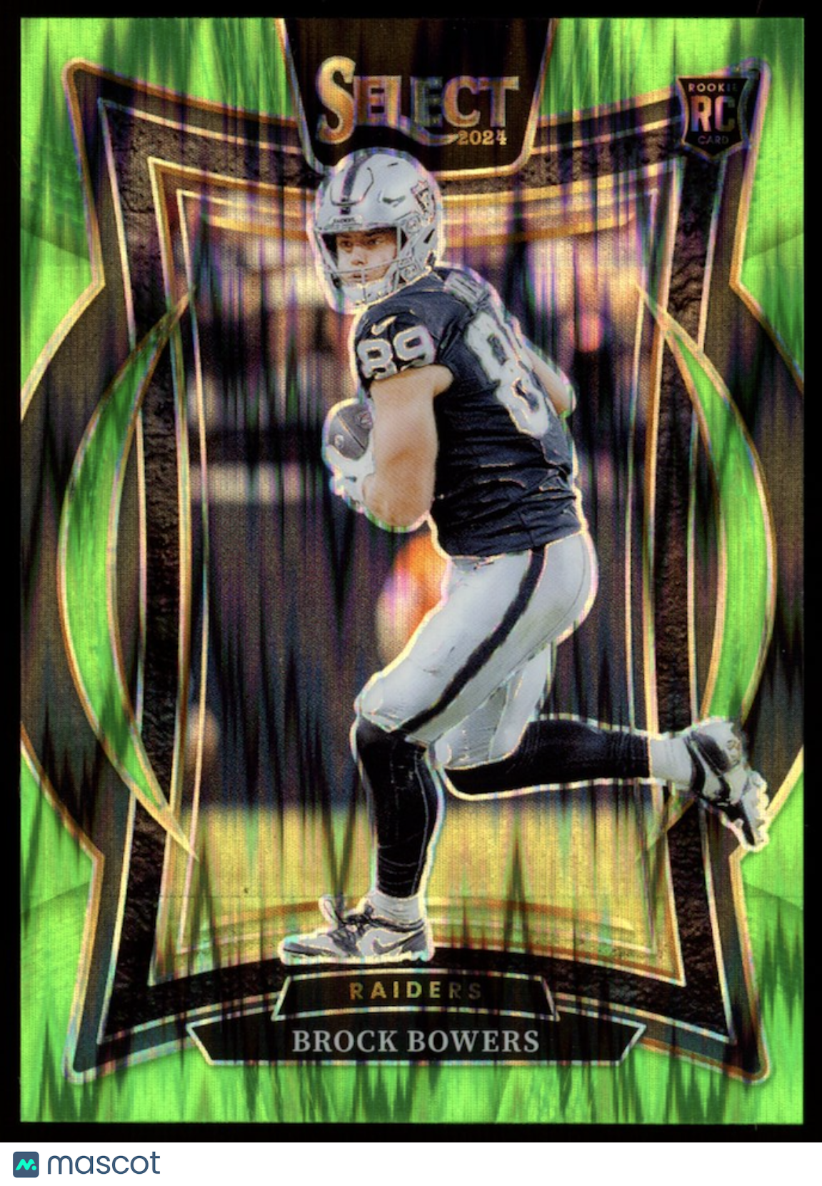 BROCK BOWERS 2024 Panini Select Rookie Green Shock Prizm /599 #31 Raiders