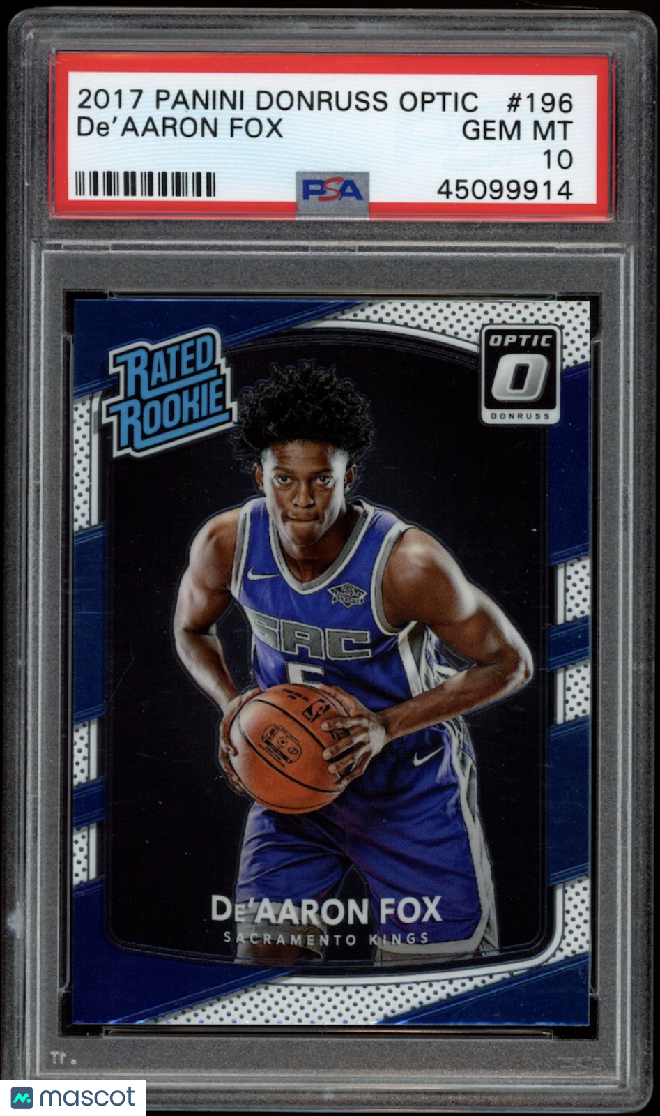 DE'AARON FOX 2017 Panini Donruss Optic Rated Rookie #196 PSA 10 Kings