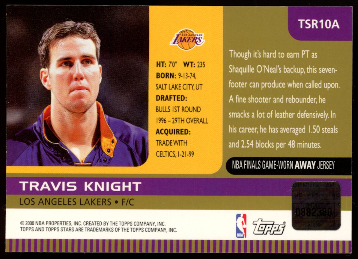 TRAVIS KNIGHT 2000-01 Topps Stars Game Used NBA Finals Jersey Patch Lakers
