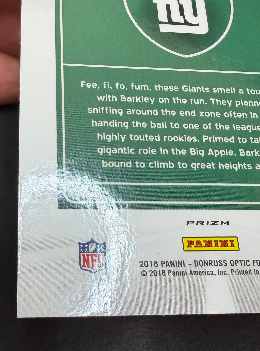 SAQUON BARKLEY 2018 Panini Donruss Optic Rookie Downtown Case Hit SSP #DT-15