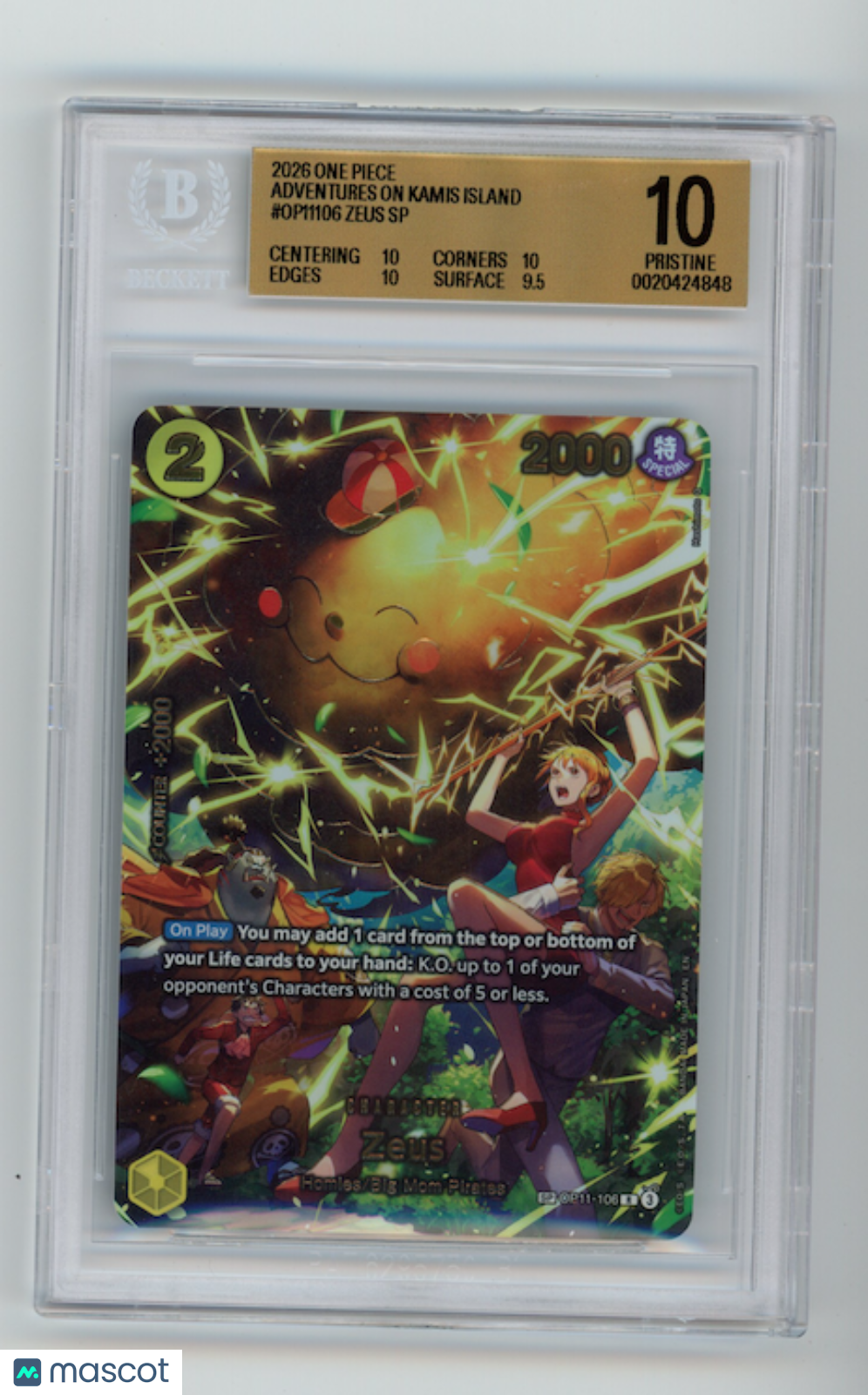ZEUS SP 2026 One Piece Adventures on KAMI's Island #OP11106 BGS 10