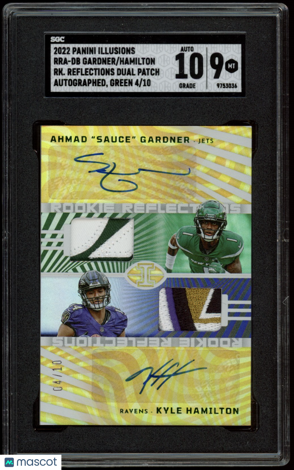 SAUCE GARDNER KYLE HAMILTON 2022 Panini Illusions Rookie Patch Auto /10 SGC 9
