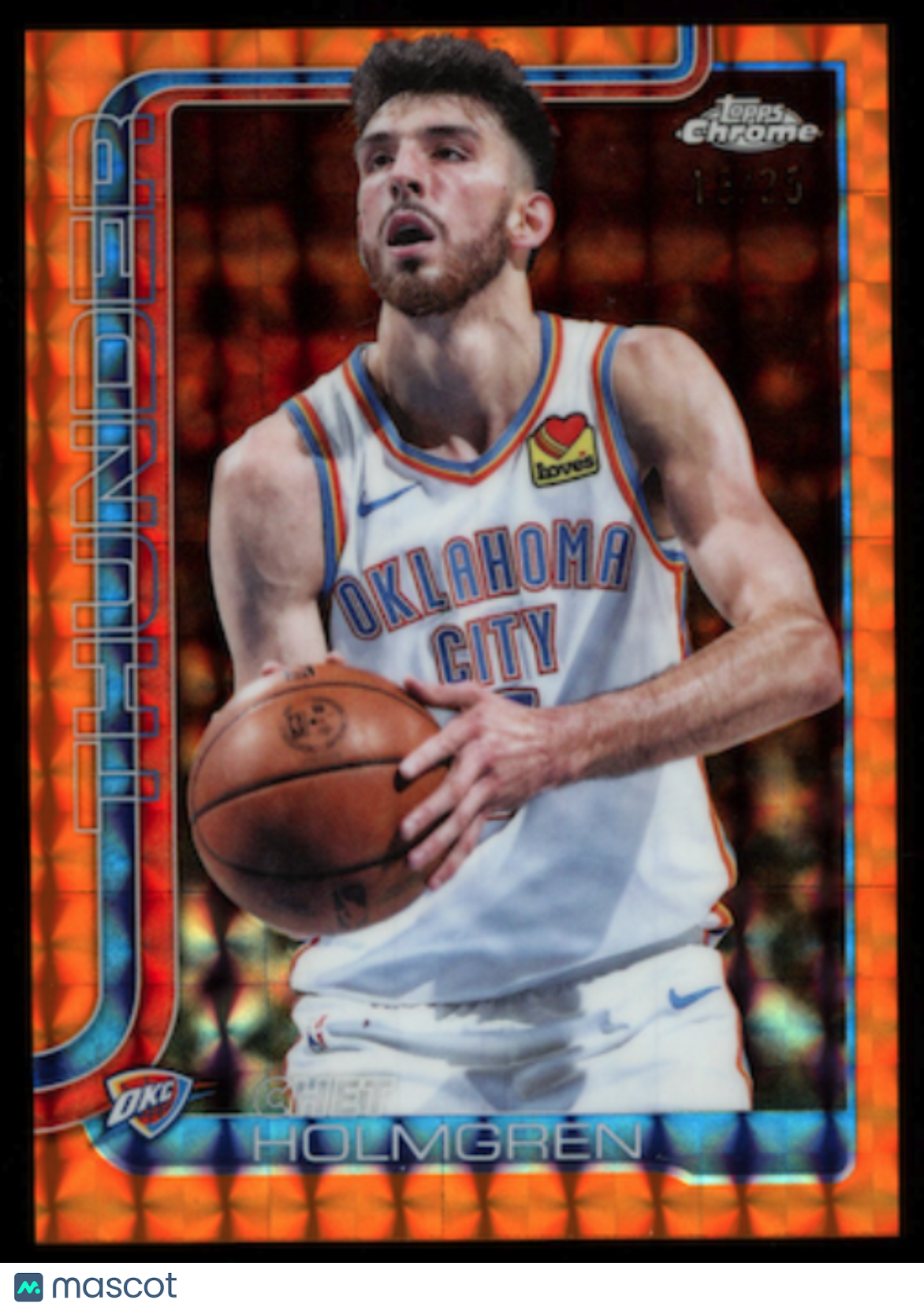 CHET HOLMGREN 2025-26 Topps Chrome Orange Geometric Refractor /25 #134 Thunder