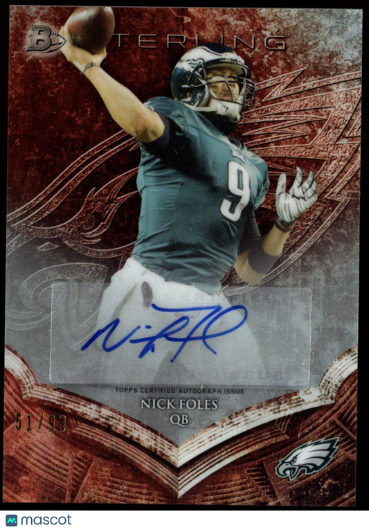 NICK FOLES 2014 Bowman Sterling Bronze Auto /99 #BSA-NF Eagles Autograph