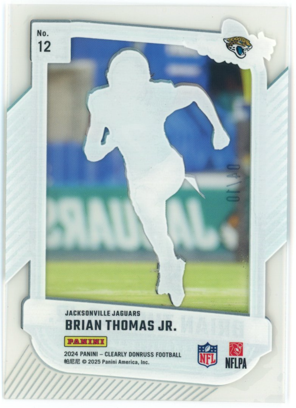 BRIAN THOMAS JR. 2024 Panini Clearly Donruss The Rookies Gold /10 Jaguars RC