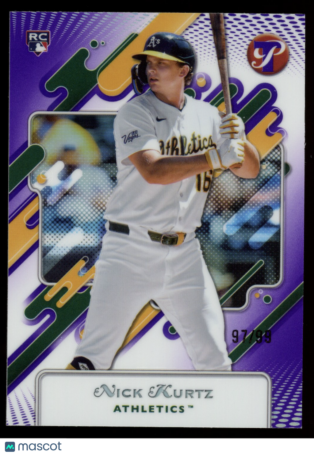NICK KURTZ 2025 Topps Pristine Rookie Purple Refractor /99 #94 Athletics