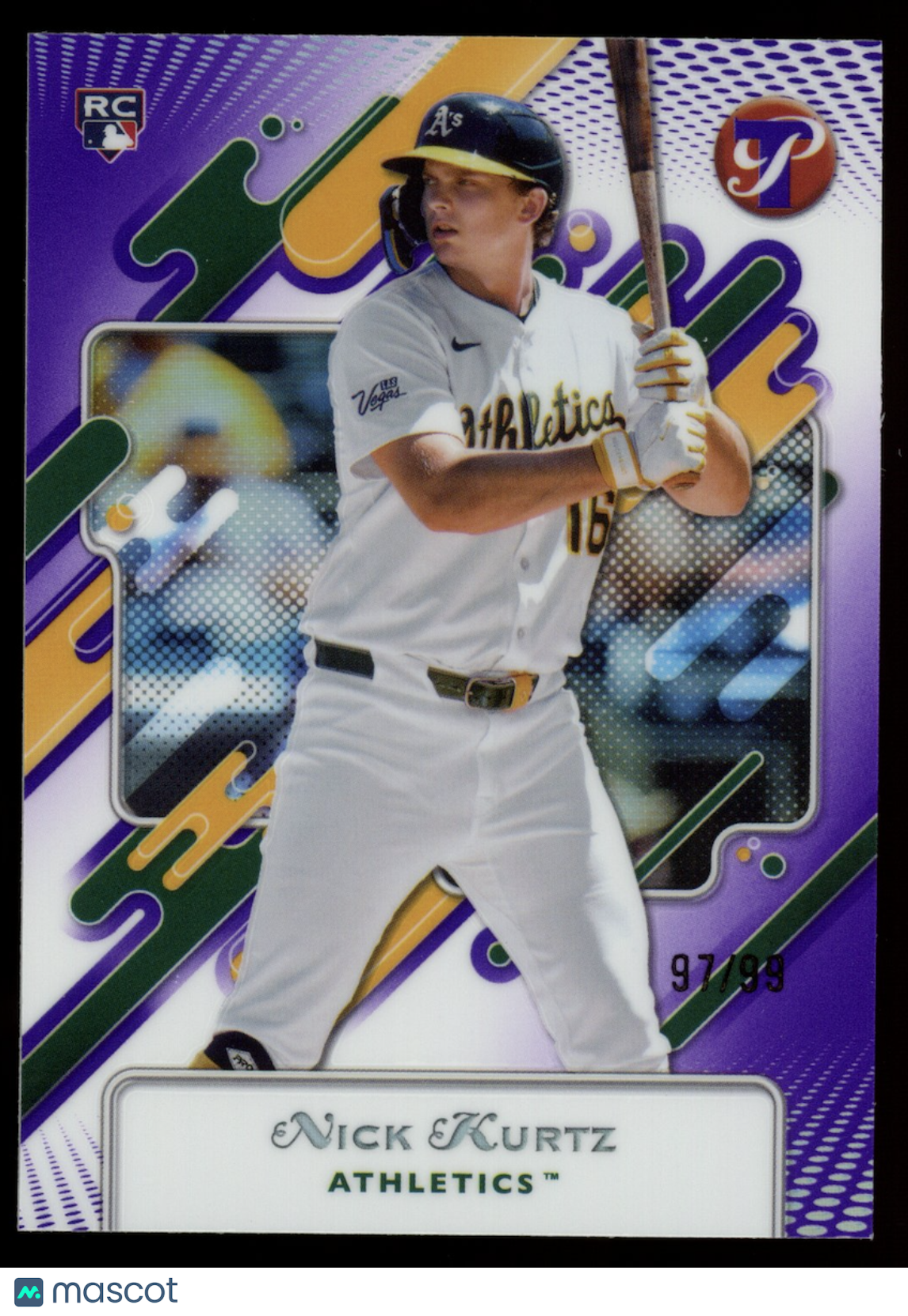 NICK KURTZ 2025 Topps Pristine Rookie Purple Refractor /99 #94 Athletics