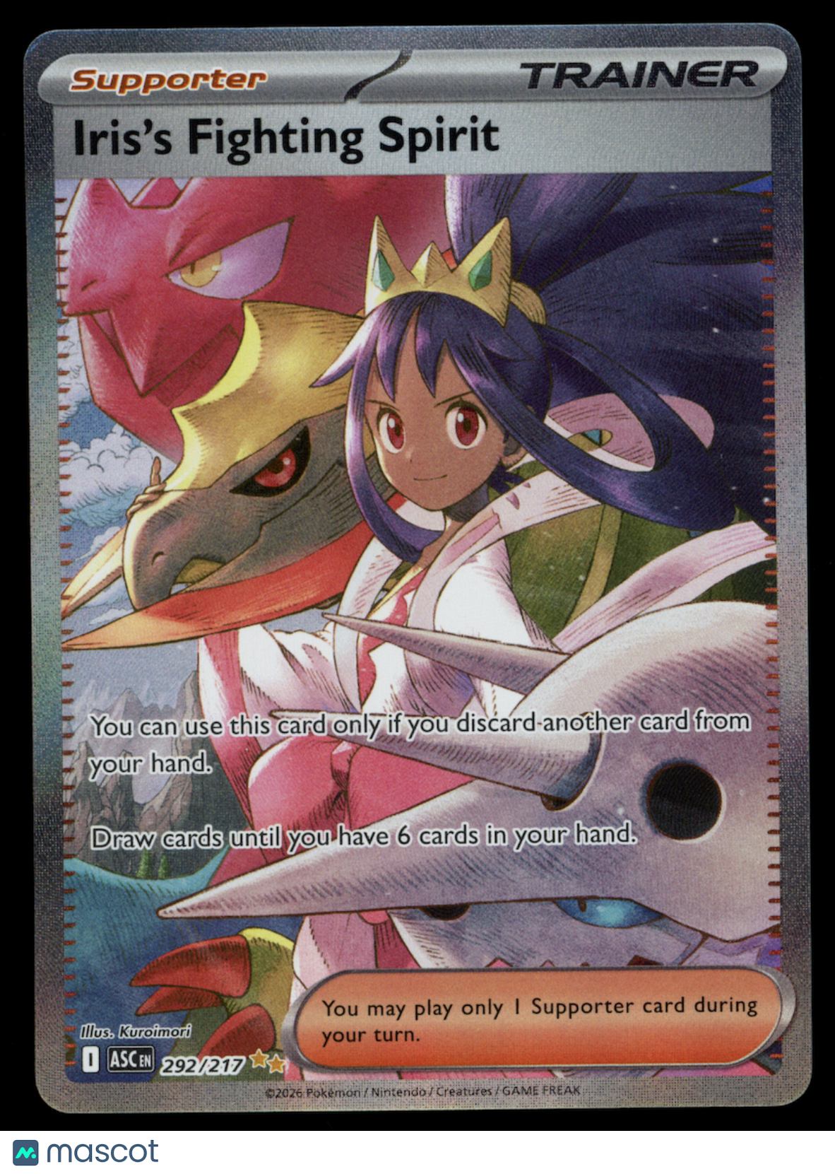 IRIS'S FIGHTING SPIRIT Pokemon ME Ascended Heroes #292 Special Illustration Rare