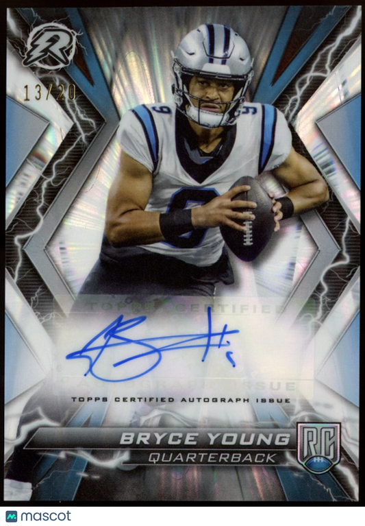 BRYCE YOUNG 2023 Topps Composite Resurgence Rookie Auto White Surge /20 Panthers