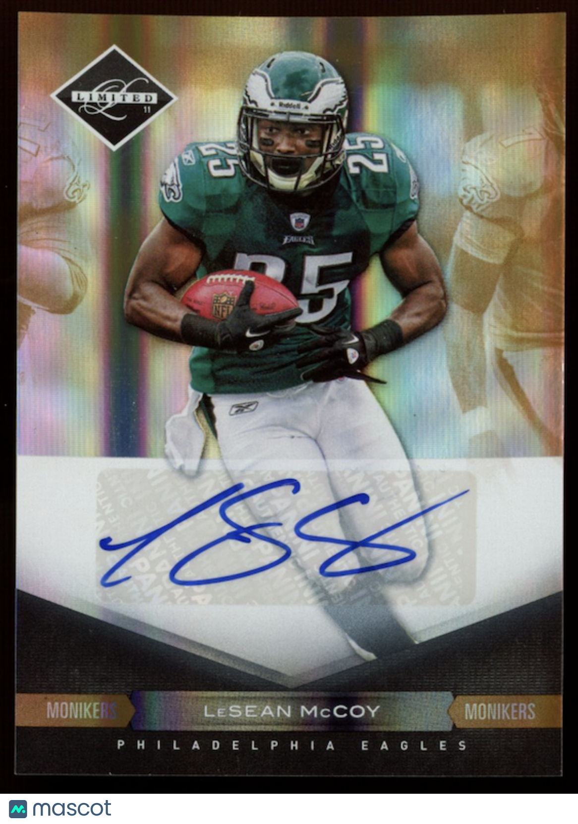 LESEAN MCCOY 2011 Panini Limited Monikers Holo Gold Auto /5 #73 Eagles