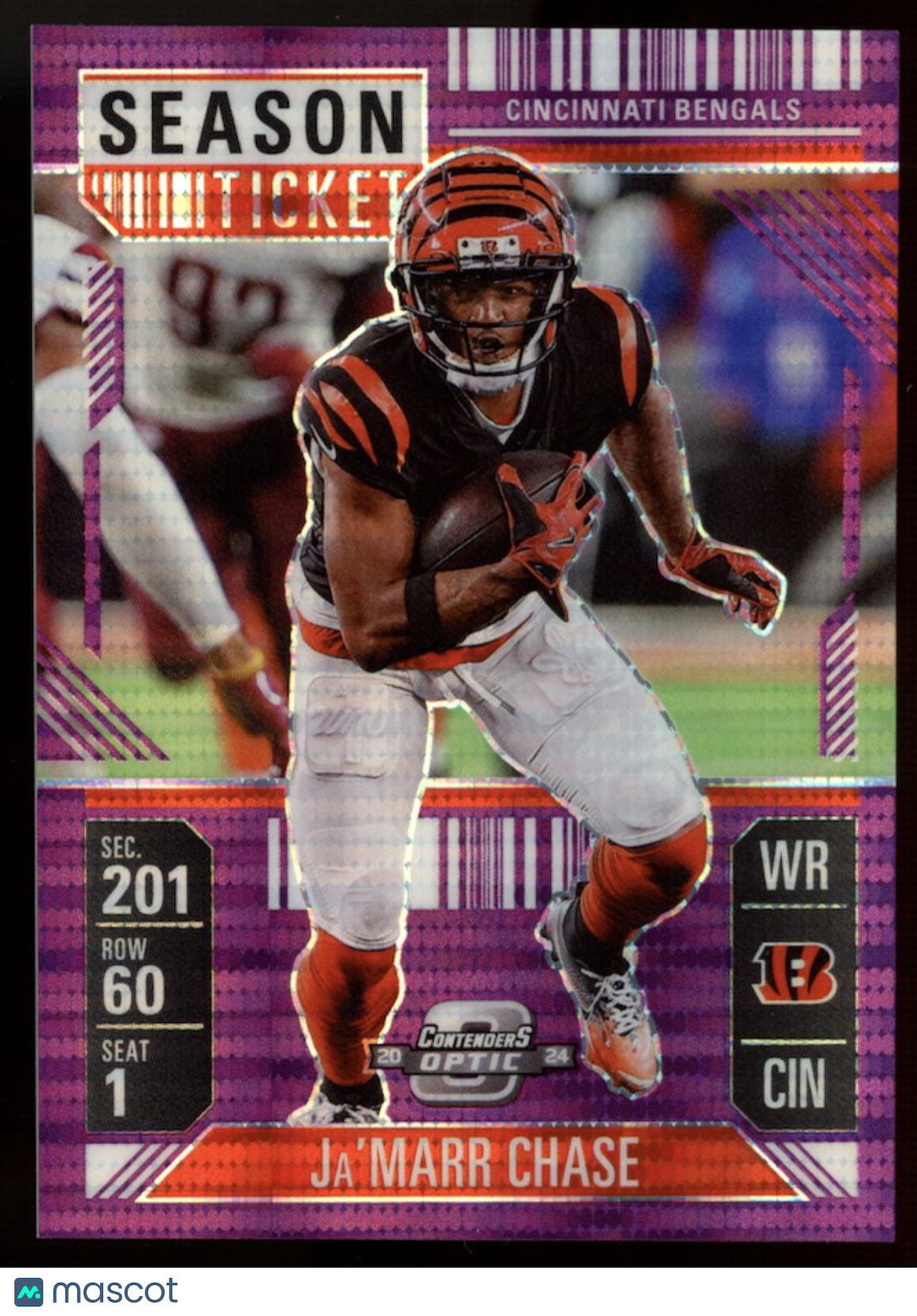 JA'MARR CHASE 2024 Panini Contenders Optic Purple Pulsar FOTL Prizm /37 Bengals