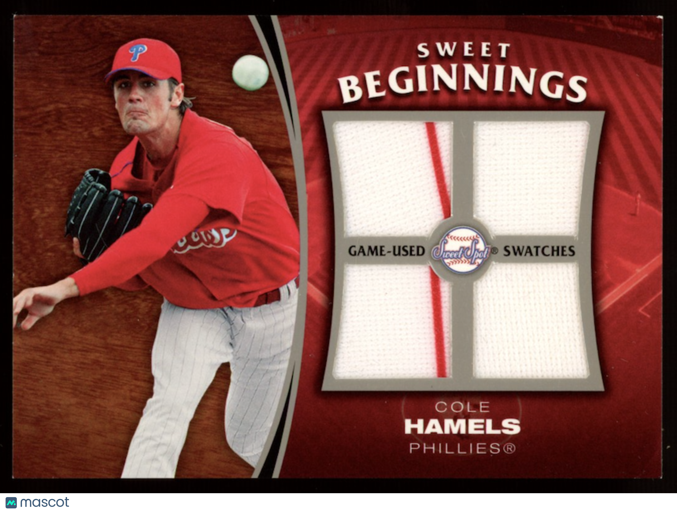 COLE HAMELS 2006 Upper Deck Sweet Spot Game-Used Swatches Quad Patch Phillies