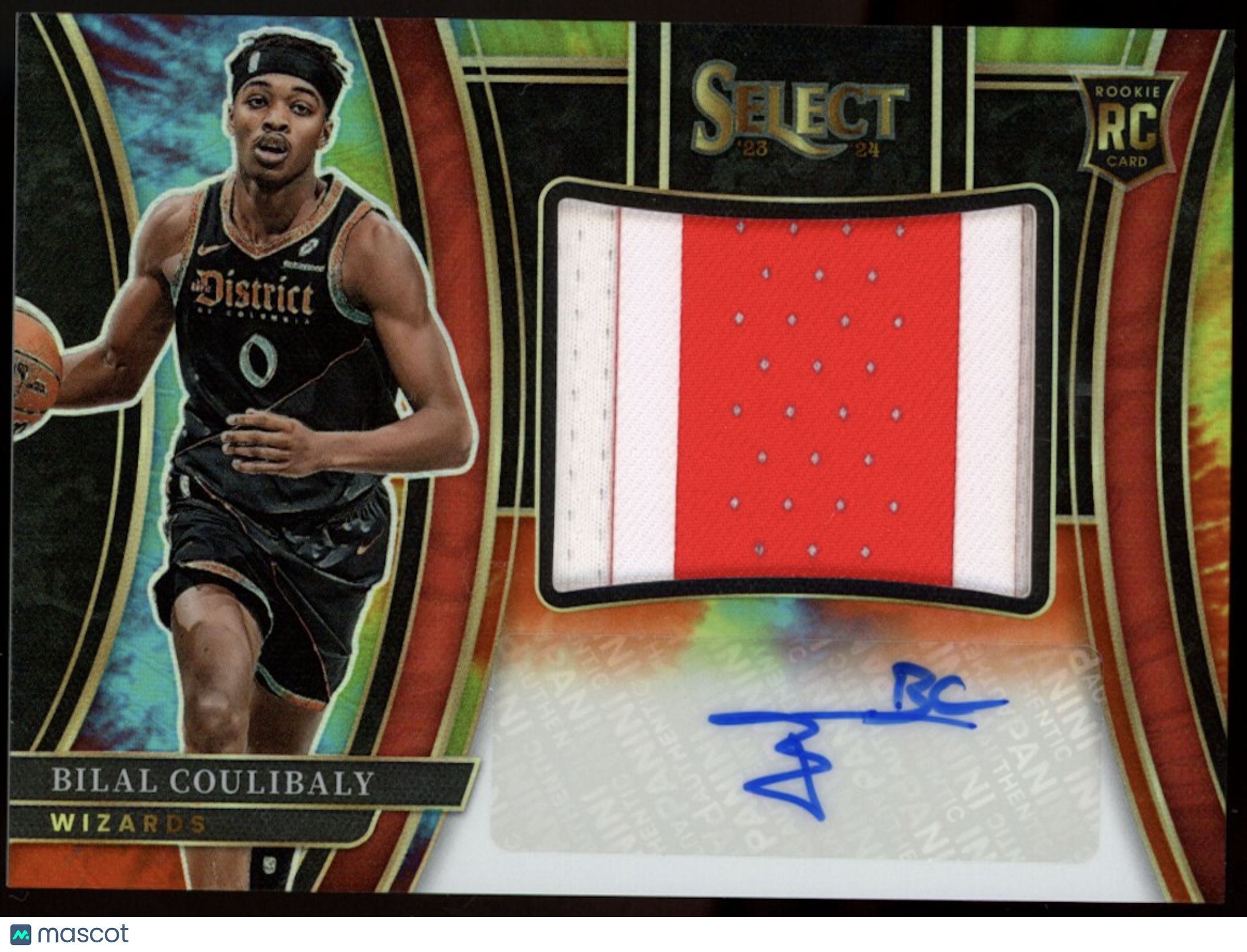 BILAL COULIBALY 2023-24 Panini Select Rookie Patch Auto Tie-Dye Prizm /25