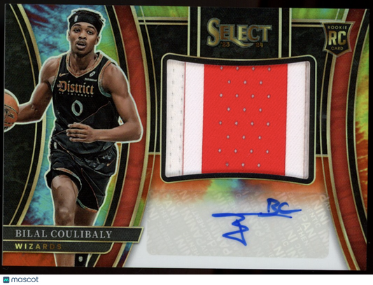 BILAL COULIBALY 2023-24 Panini Select Rookie Patch Auto Tie-Dye Prizm /25