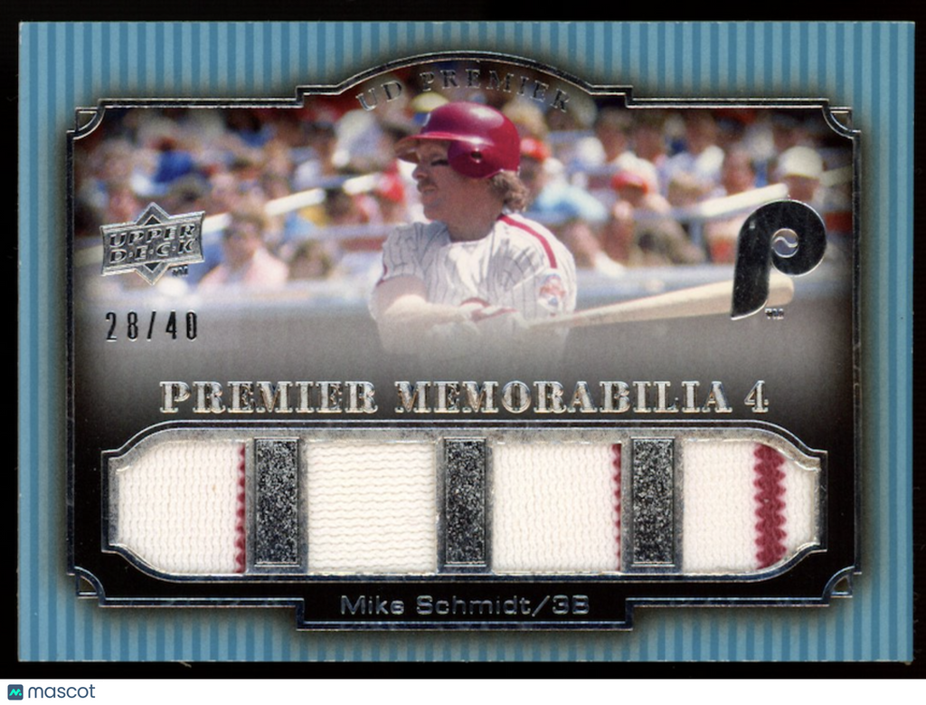 MIKE SCHMIDT 2008 Upper Deck Premier Memorabilia Quad Patch /40 Phillies