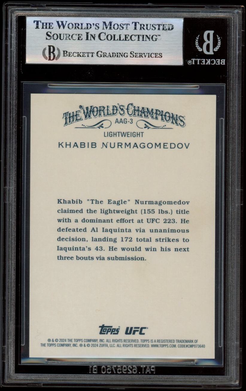KHABIB NURMAGOMEDOV 2024 Topps Chrome UFC Allen Ginter Gold Refractor /50 BGS 9