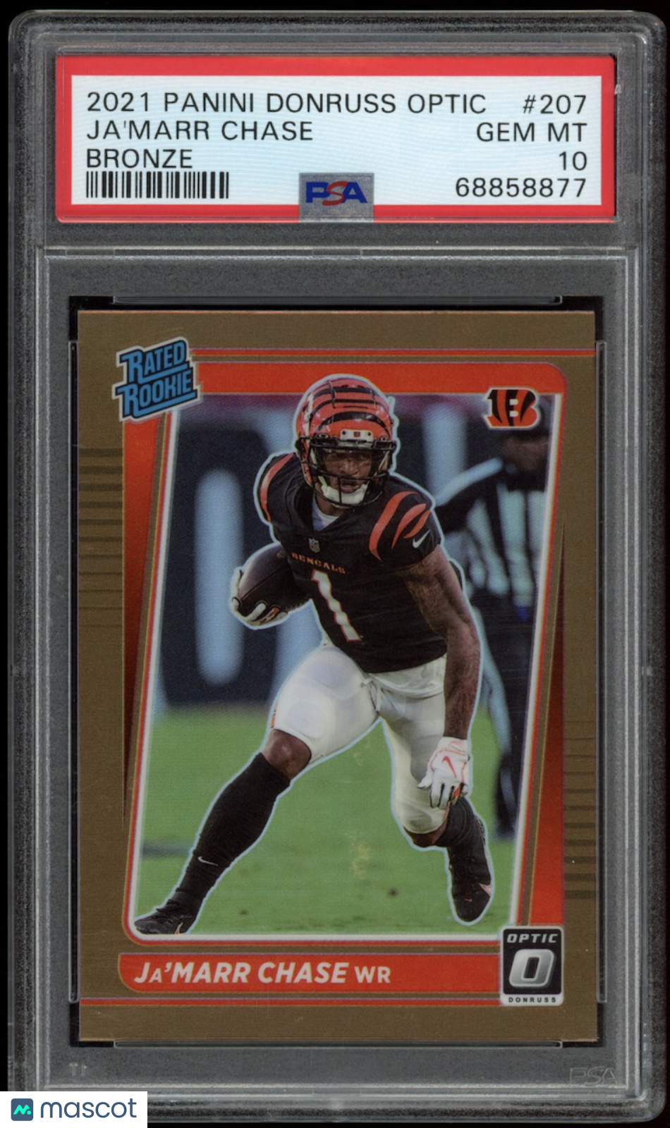 JA'MARR CHASE 2021 Panini Donruss Optic Rated Rookie Bronze Prizm PSA 10