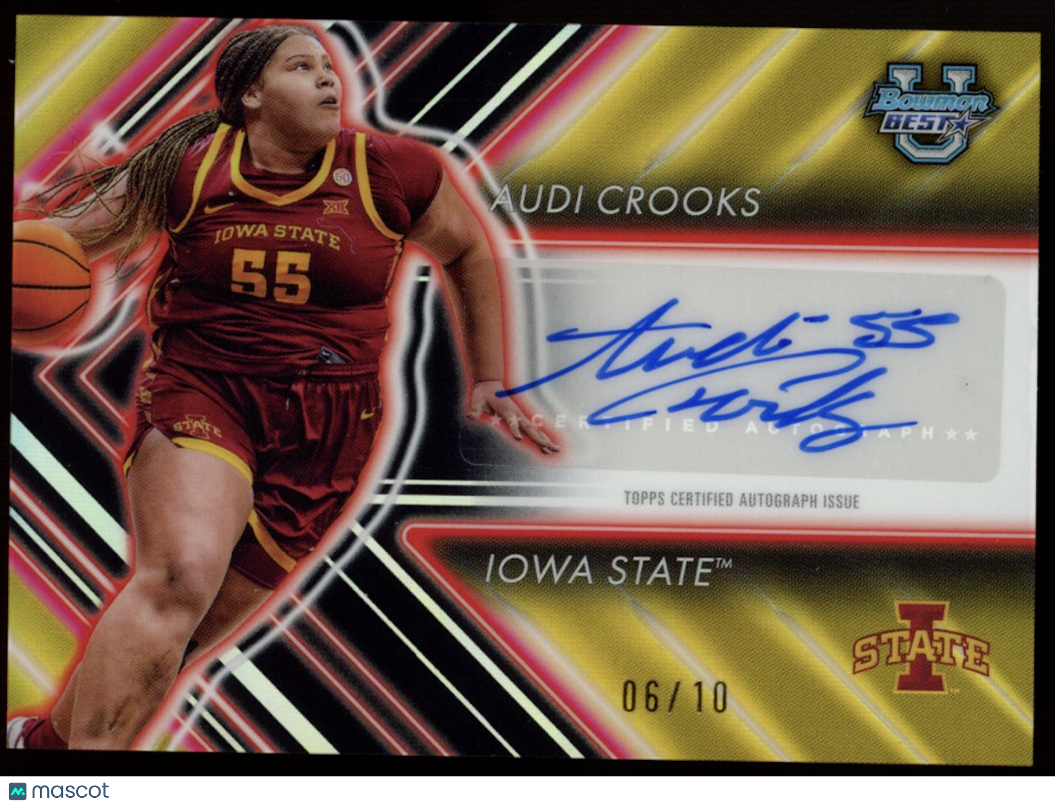 AUDI CROOKS 2024-25 Bowman U Best Possession Arrow Auto Gold /10 Iowa State