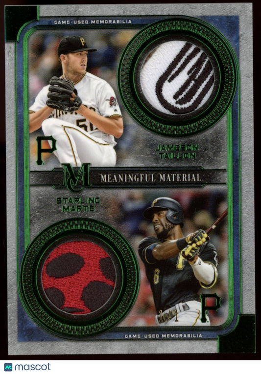 STARLING MARTE TAILLON 2019 Topps Museum Collection Dual Patch 1/1 Pirates