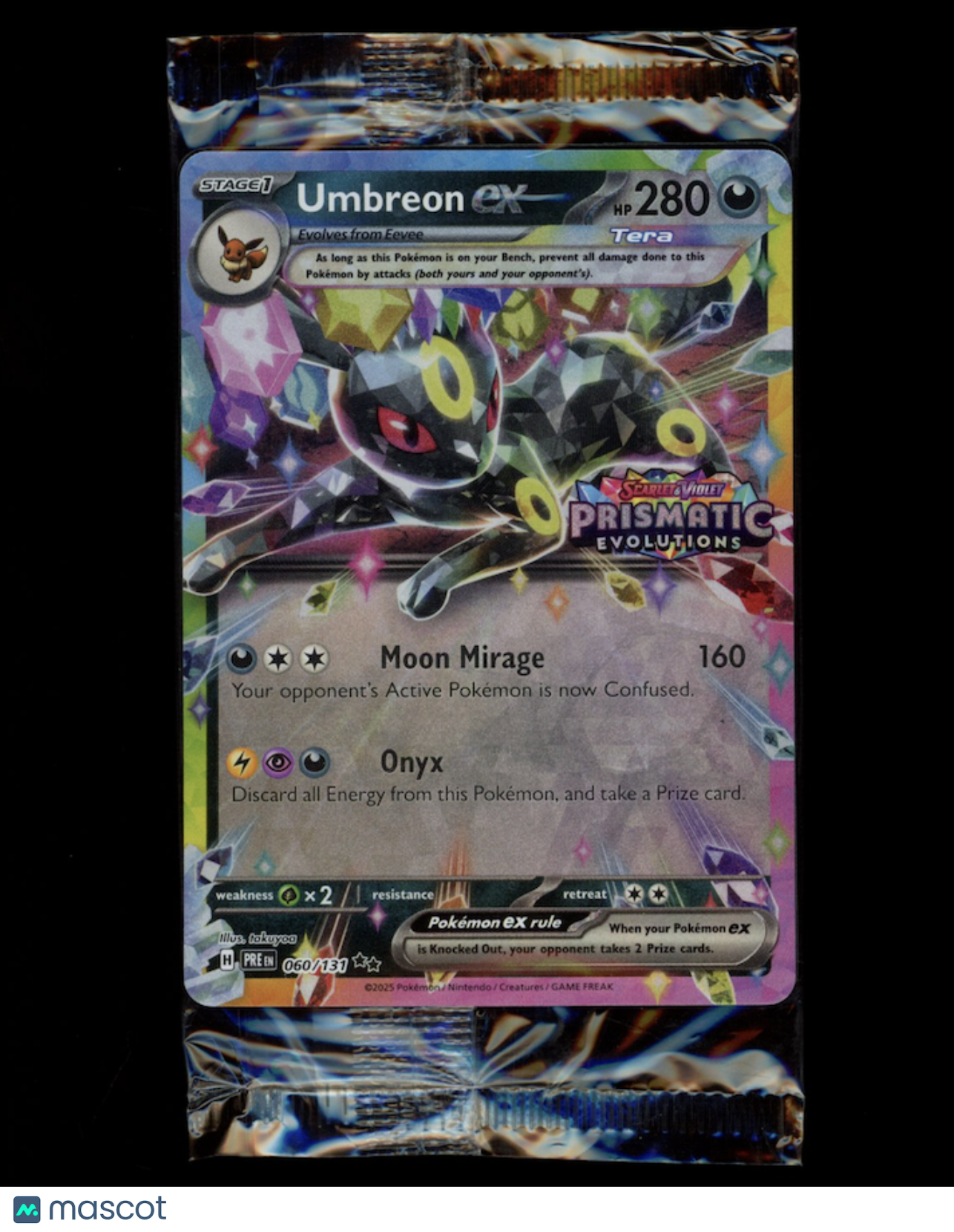 UMBREON EX 2025 Pokemon Prismatic Evolutions Stamped Promo Sealed #060