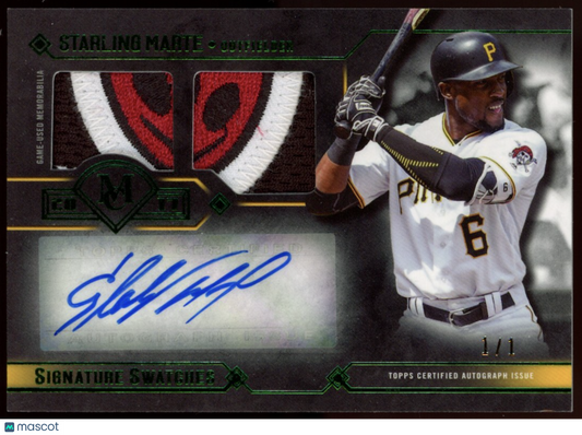 STARLING MARTE 2017 Topps Museum Signature Swatches Dual Patch Auto 1/1