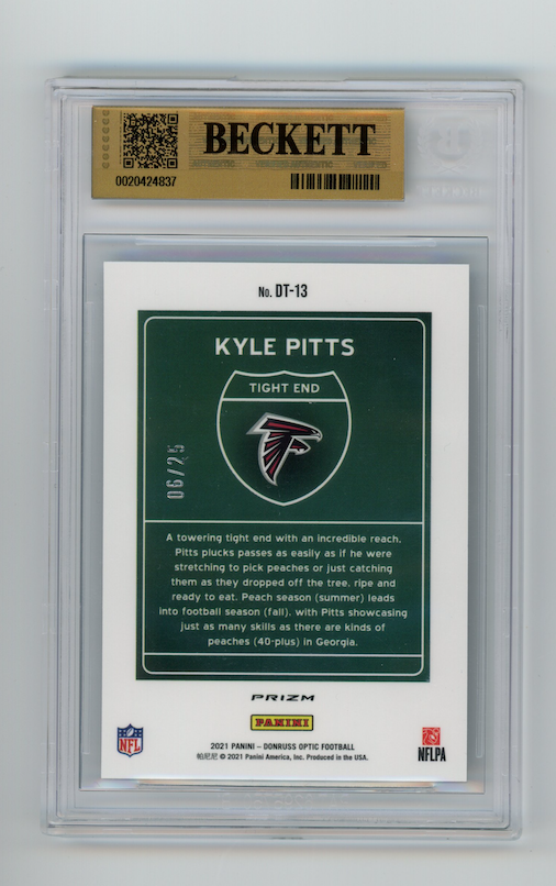 KYLE PITTS 2021 Donruss Optic Rookie Downtown Black Pandora /25 SSP #13 BGS 9.5