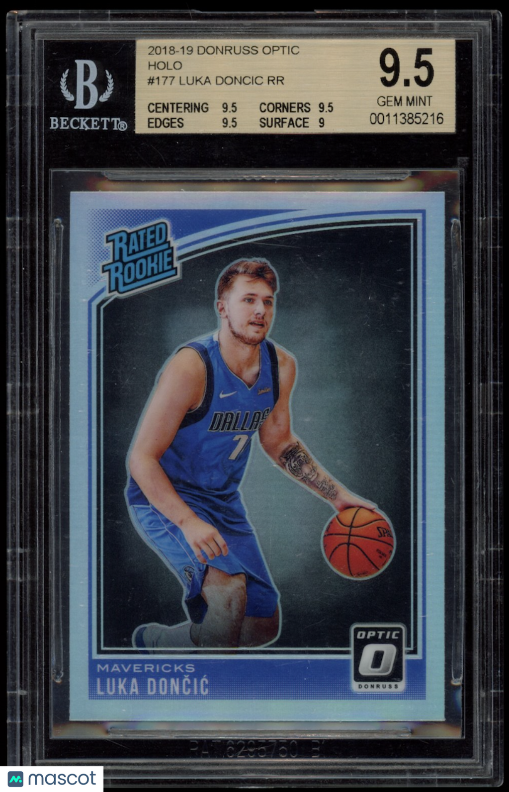 LUKA DONCIC 2018-19 Donruss Optic Rated Rookie Holo #177 BGS 9.5 Mavericks