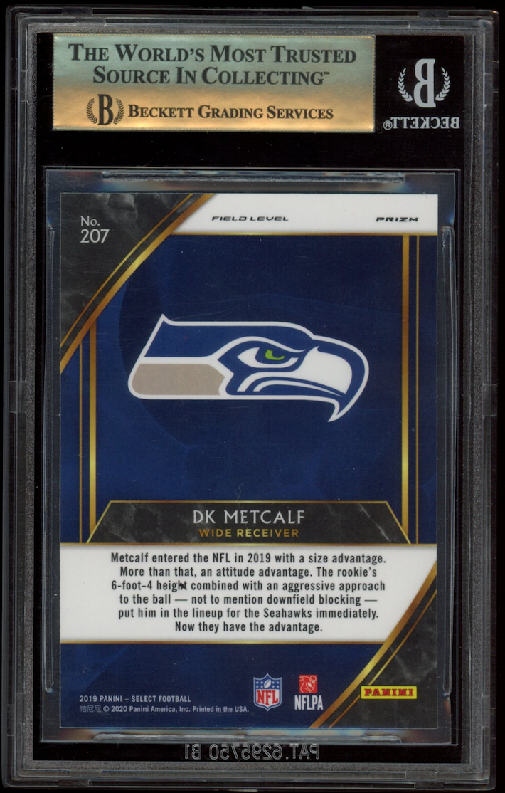 D.K. METCALF 2019 Panini Select Cosmic Field Level Rookie SSP #207 BGS 9.5