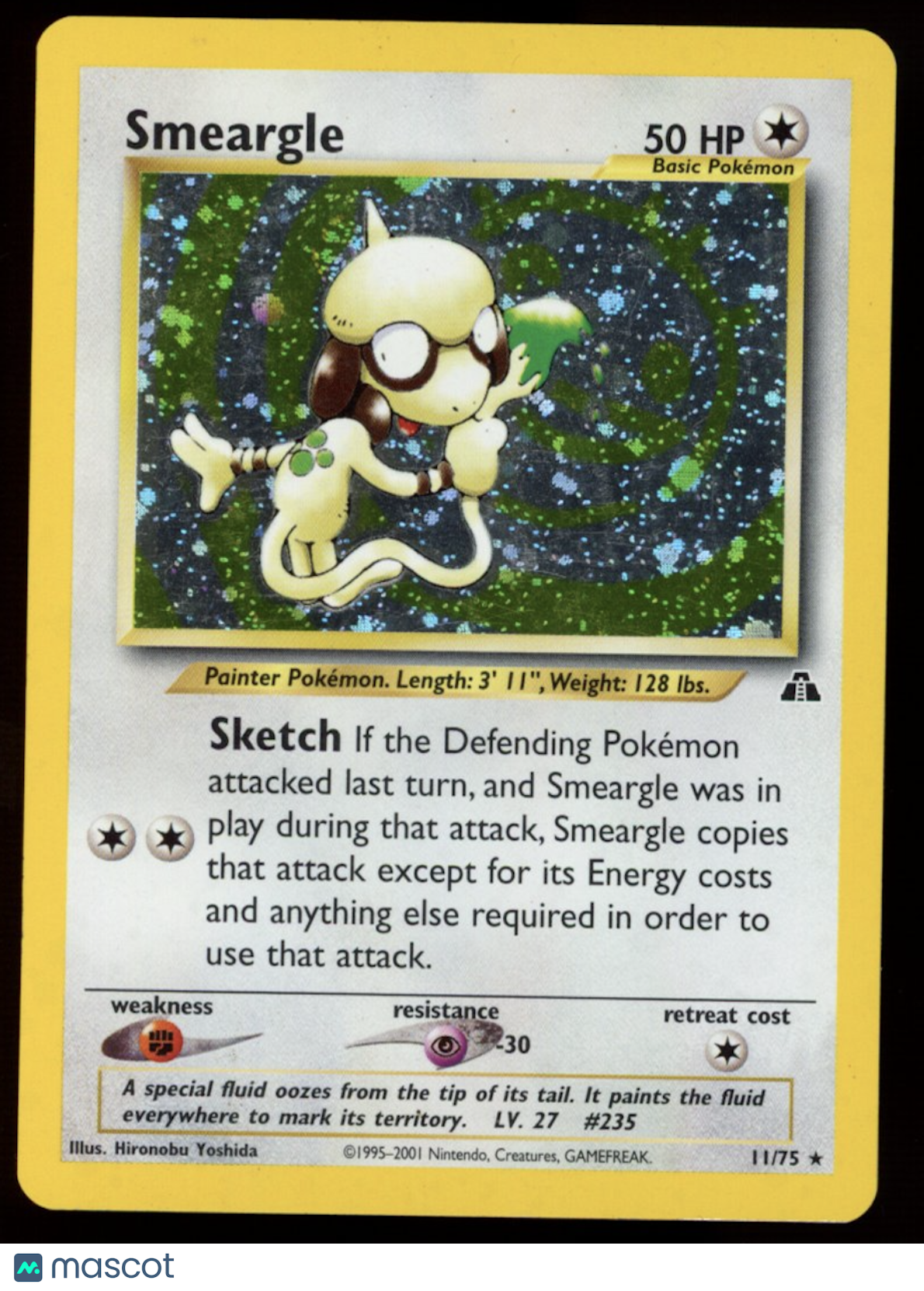 SMEARGLE 2001 Pokemon Neo Discovery Holo Rare Holofoil #11/75 LP/MP