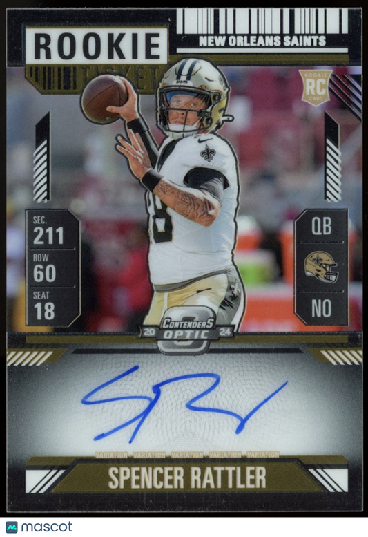 SPENCER RATTLER 2024 Panini Contenders Optic Rookie Ticket Auto #116 Saints