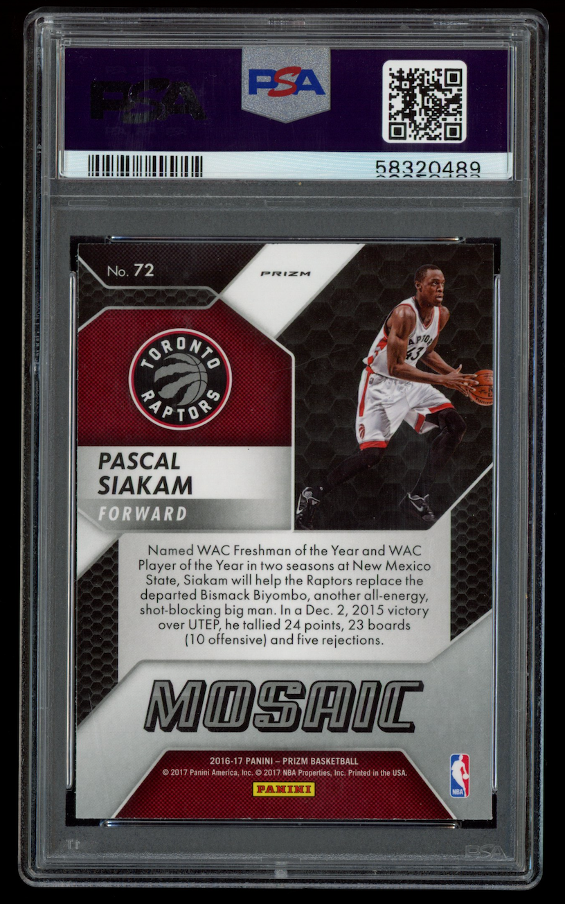 PASCAL SIAKAM 2016-17 Panini Prizm Mosaic Rookie #72 PSA 10 Raptors