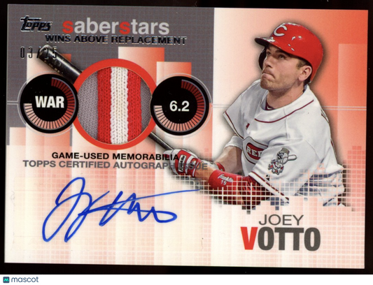 JOEY VOTTO 2014 Topps Saberstars Game Used Relic Patch Auto /25 Reds