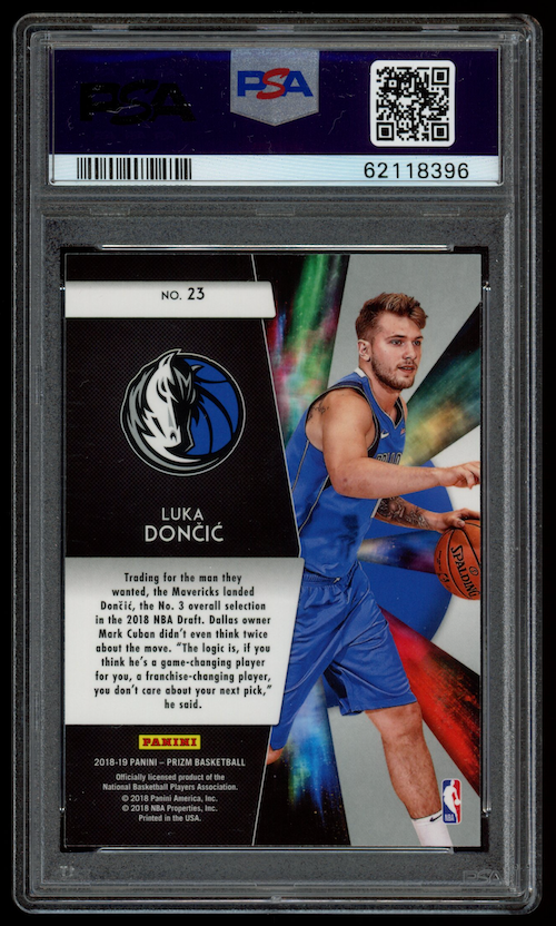 LUKA DONCIC 2018-19 Panini Prizm Freshman Phenoms Rookie #23 PSA 9 Mavericks