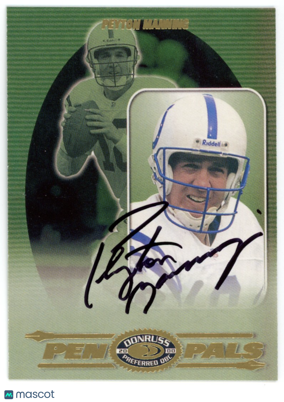 PEYTON MANNING 2000 Donruss Preferred QBC Pen Pals Auto #PP-18 Colts