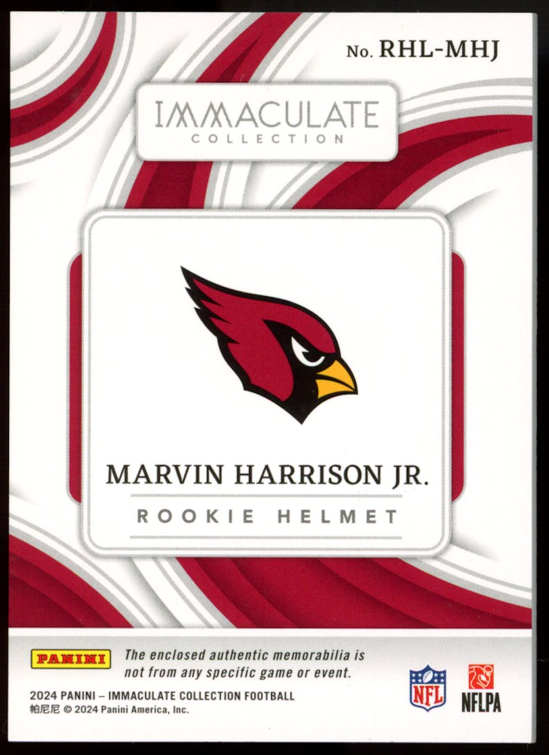 MARVIN HARRISON JR. 2024 Panini Immaculate Rookie Helmet Sticker Patch /14