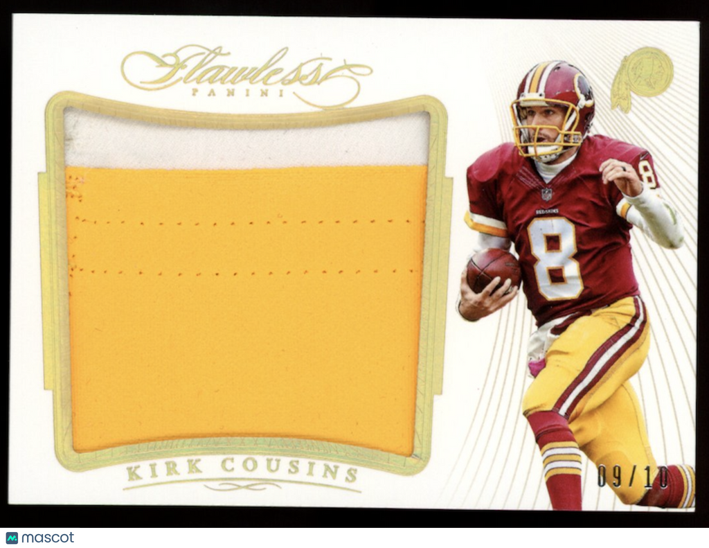 KIRK COUSINS 2015 Panini Flawless Game Worn Patch Gold /10 Redskins #P-KC