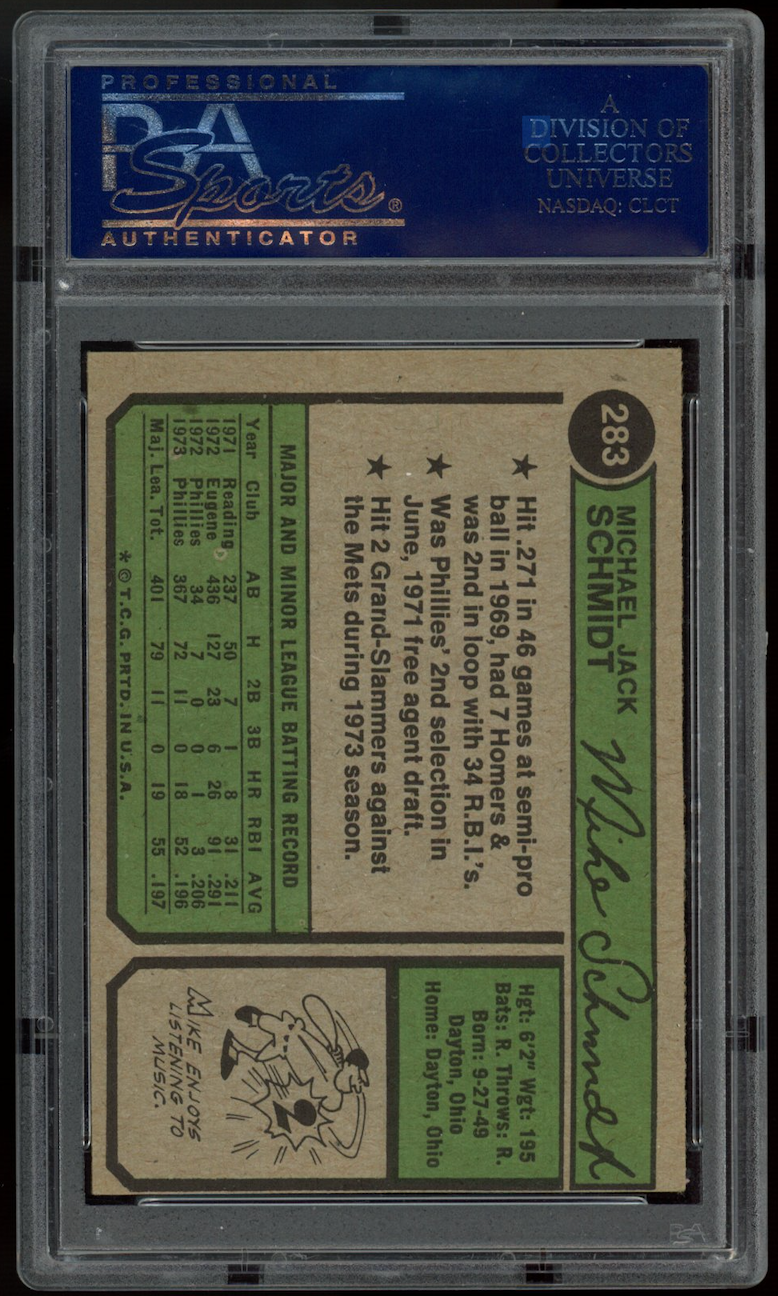 MIKE SCHMIDT 1974 Topps Baseball #283 PSA 5 Philadelphia Phillies