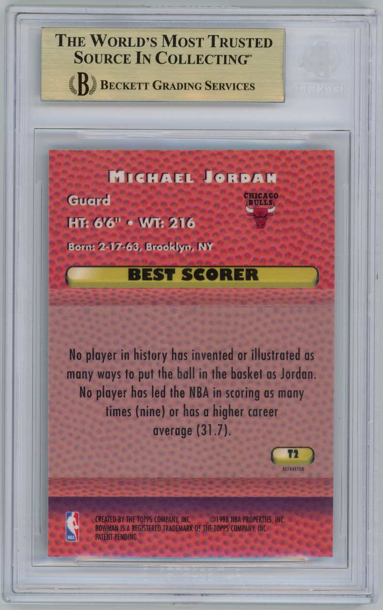 MICHAEL JORDAN 1997-98 Bowman's Best Techniques Refractor #T2 BGS 9.5 Bulls