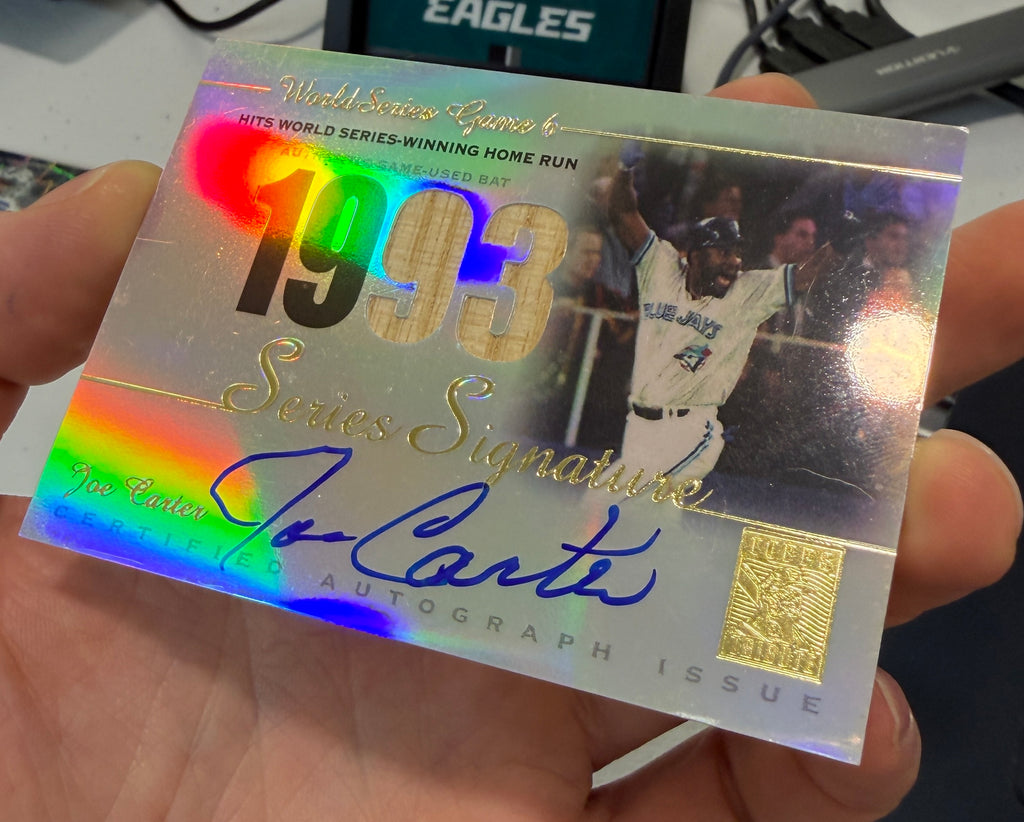 JOE CARTER 2003 Topps Tribute World Series Bat Relic Auto #SSA-JC Blue Jays