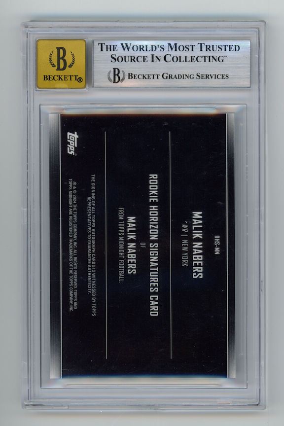 MALIK NABERS 2024 Topps Midnight Rookie Horizon Auto #RHSMN BGS 9 Giants