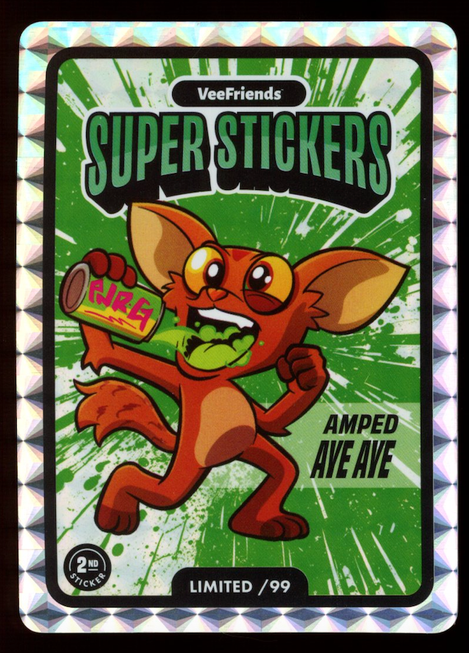 AMPED AYE AYE 2025 VeeFriends Super Stickers Manga Series Green Limited /99