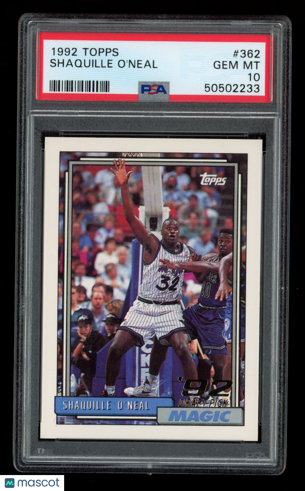 SHAQUILLE O'NEAL 1992-93 Topps Rookie Card #362 PSA 10 Magic