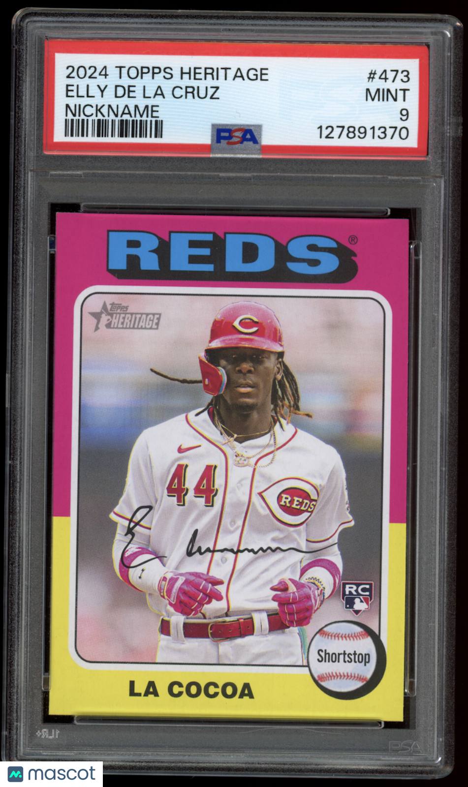 ELLY DE LA CRUZ 2024 Topps Heritage Nickname Rookie Variation #473 PSA 9 Reds